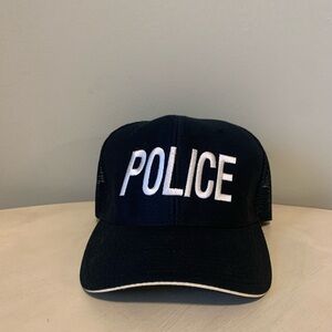 Black  Mesh Trucker Police Hat Adjustable